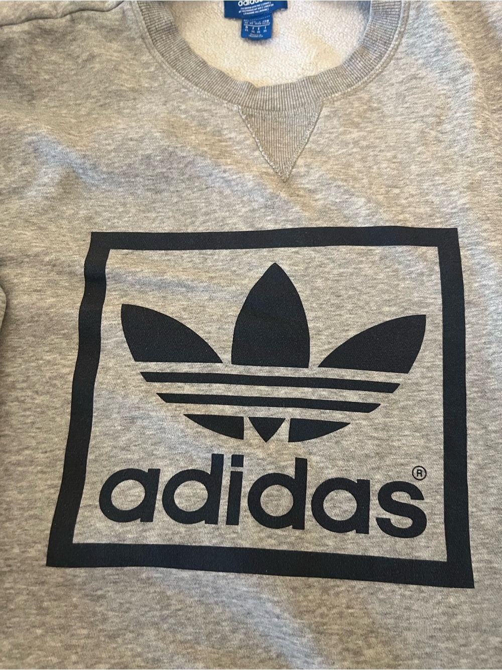 Adidas Men’s Originals Trefoil Box Logo Sweatshirt Sz XL - Picture 7 of 10